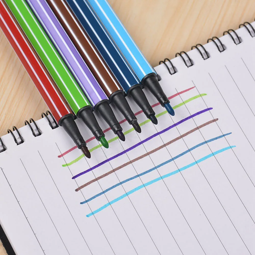 School supplies 12 colors dual tip fineliner drawing Painting Watercolor Art Marker brush Pens