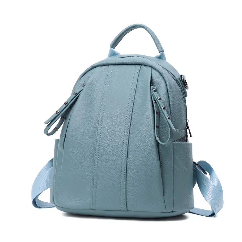 Bagsplaza Genuine Leather Backpack Large Capacity Backpack School Bags for Women Girl Teenager School Bags Backpack