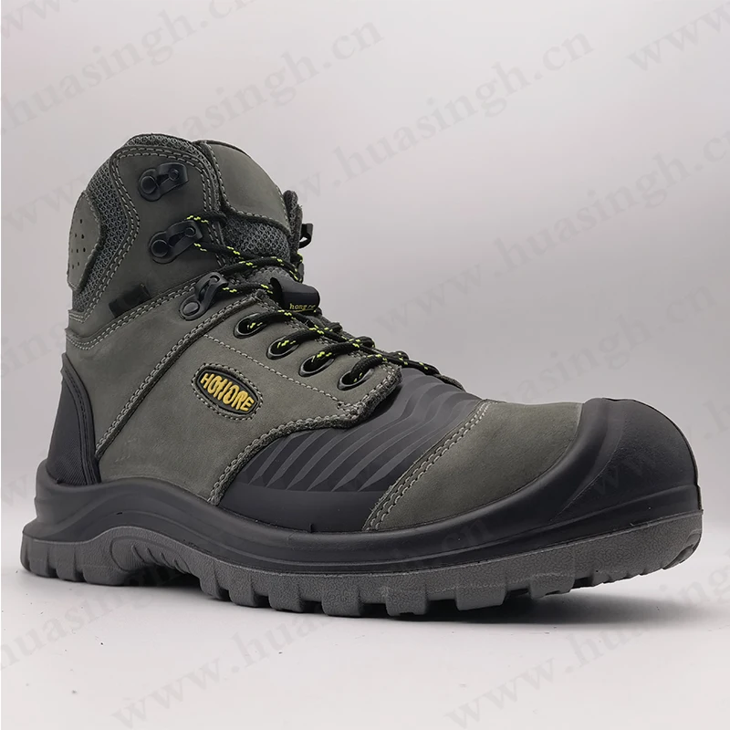 XC,high quality rip-stop nubuck leather+TPU upper work safety shoes mining industrial protective cheap safety shoes HSB285