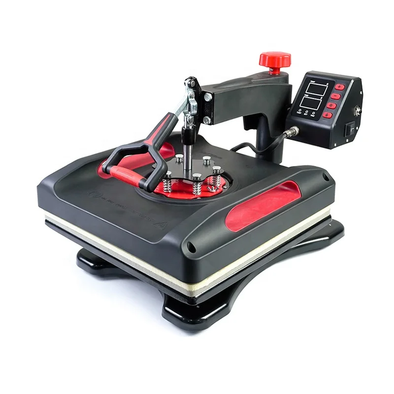 Heat Press Machine Upgraded Heat Transfer Machine T-shirt Mug Hat Sublimation Printing Machine Iron Multifunctional 8 in 1 Black