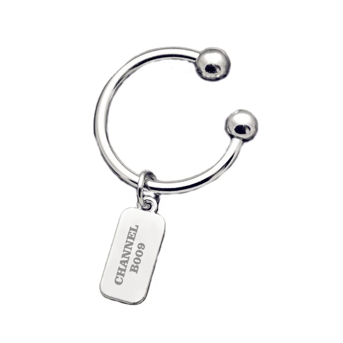customized metal dog tag horseshoe keyring key charms with engraved logo