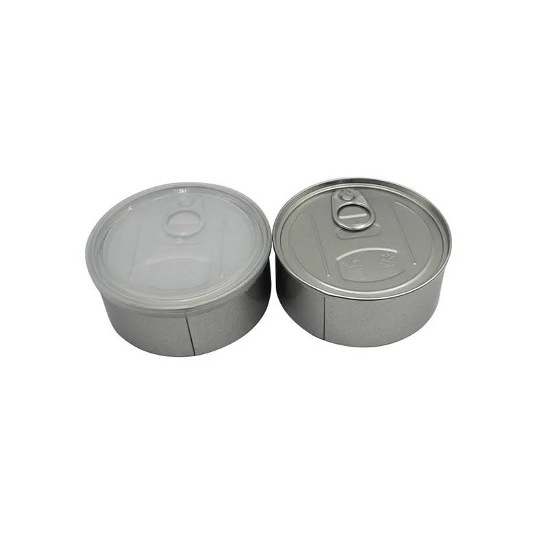 Wholesale 100ml 3.5g Self-seal Cali Tin Can Pressitin Cans With Ring Lid And Label Stickers Tin Tuna Can