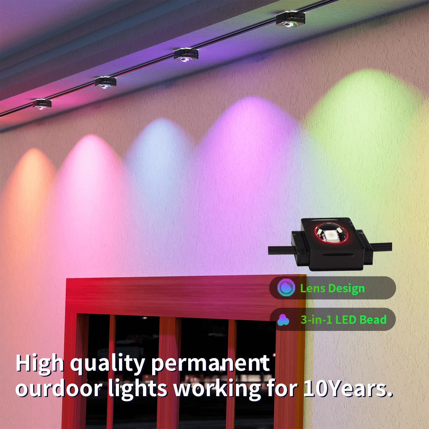 Gouly карнизы украшения перманентное рождественское освещение dc36v 1 6 w ip68 Водонепроницаемый rgbw Перманентный уличный свет