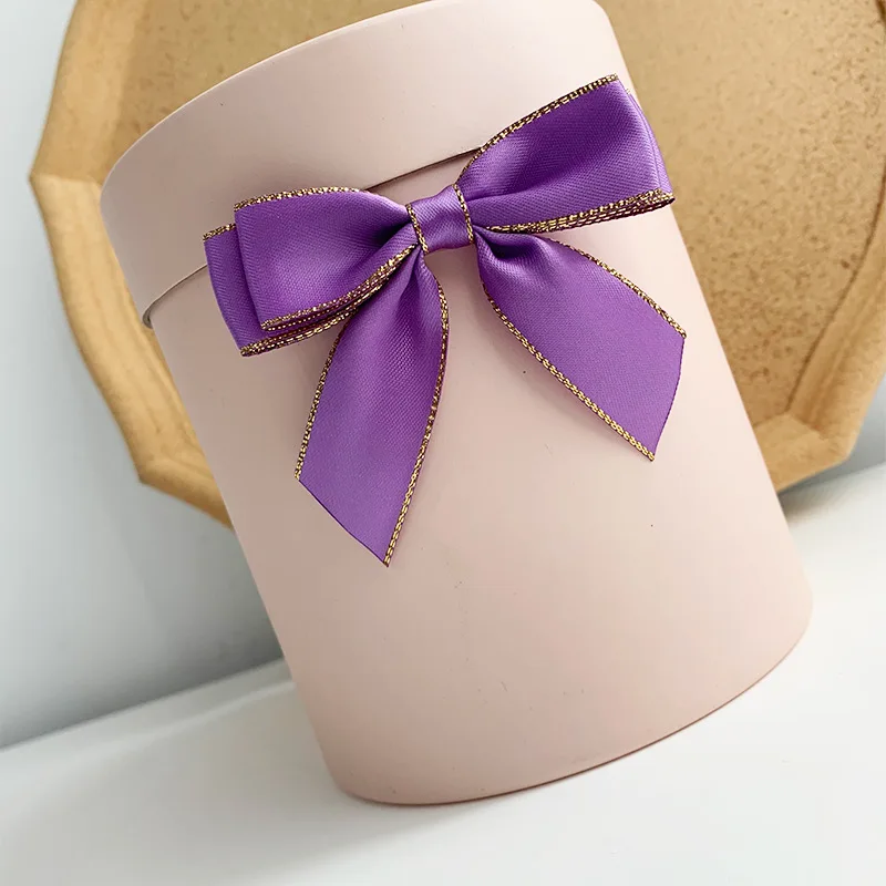 Gift box double-layer double-sided tape bow ribbon semi-finished product gift packaging gold edge ribbon souvenir