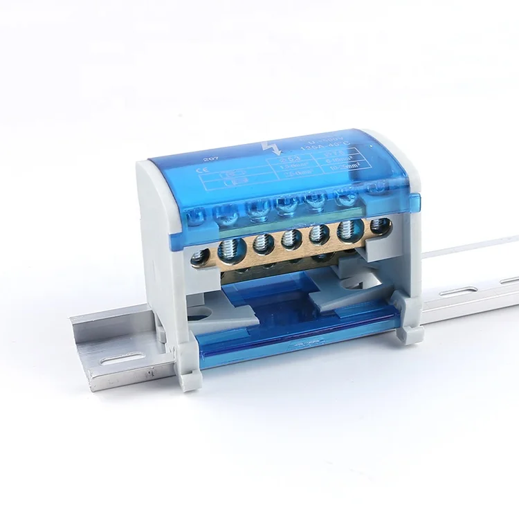 207 Electrical Panel Mount Bus Bar Screw Wire Connector Modular Unipolar Junction Box Power Distribution Din Rail Terminal Block