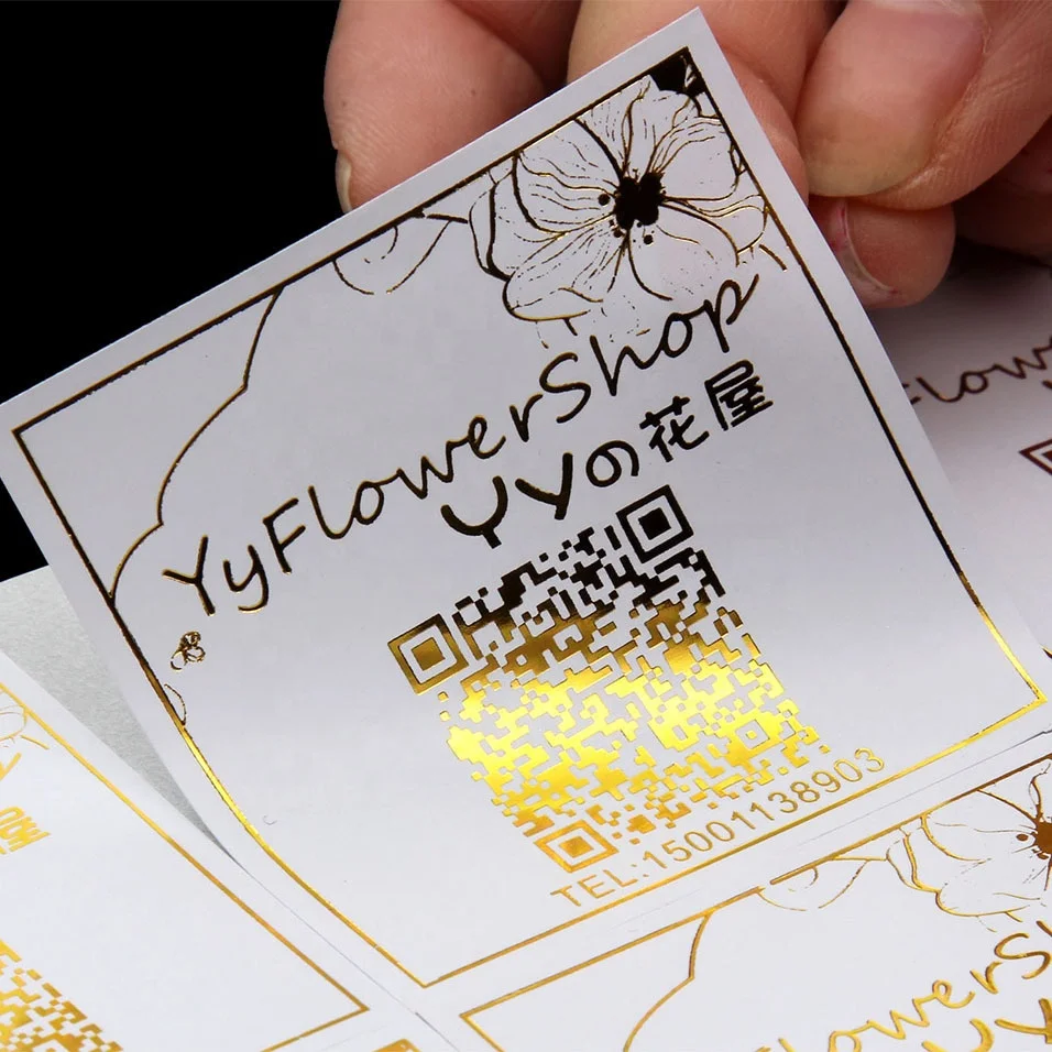 PVC Self-adhesive Custom Bronzing Label Customized logo Two-dimensional Code Transparent Trademark Milk Tea Stickers