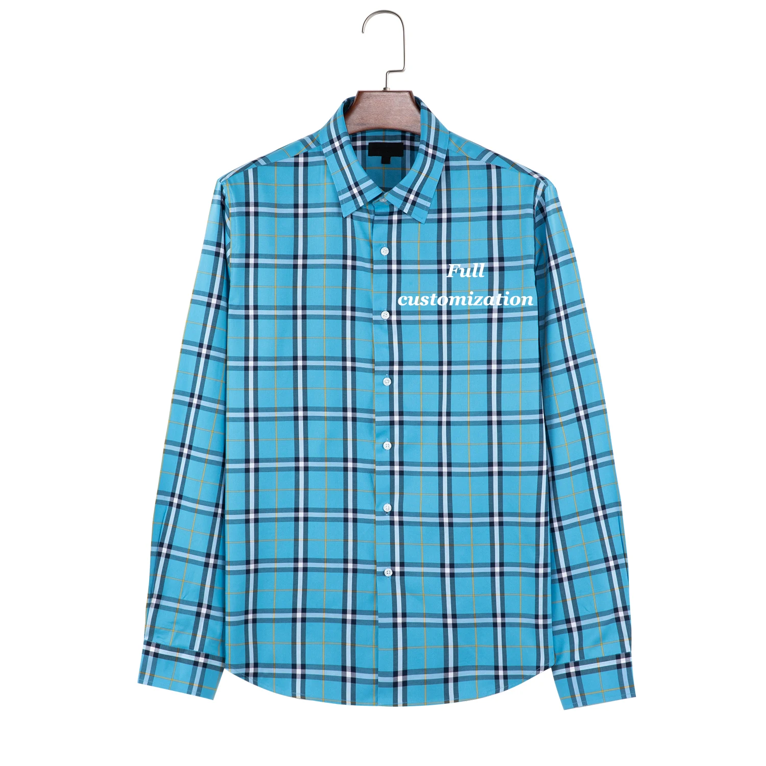 New Design Full Long Sleeve Polyester Spandex Red Check Shirts Plaids Flannel Long Sleeve Casual Shirts For Men