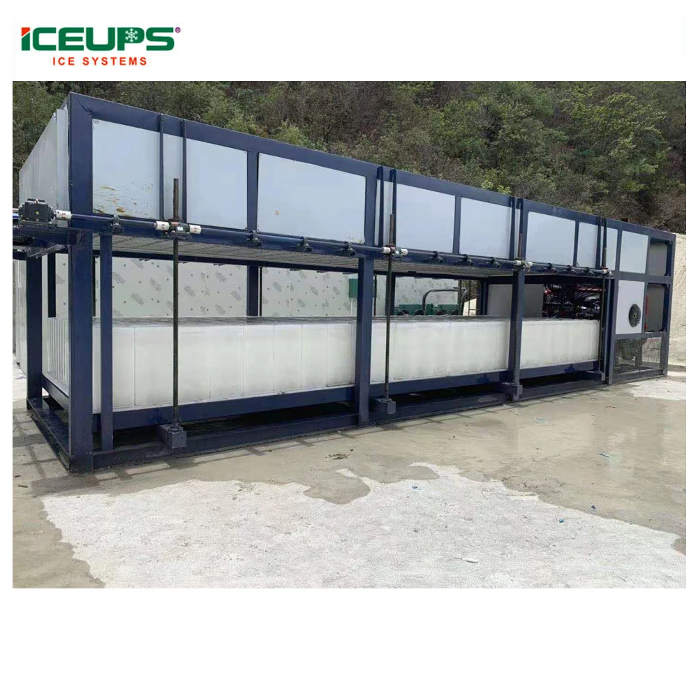 ICEUPS 30T 50kg industrial ice brick machine for ice plant sell ice.