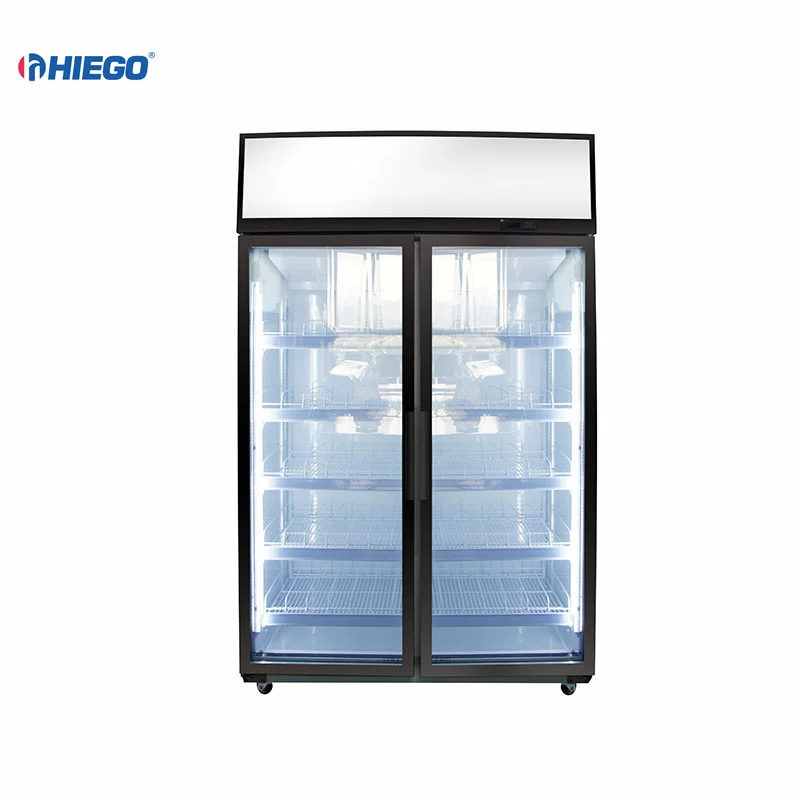 Supermarket drinks fridge display refrigerator vertical glass door beverage storing showcase chiller cold beer refrigerator