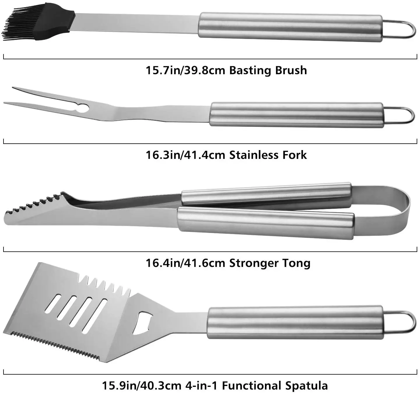 32 Pieces Stainless Steel Metal BBQ Spatula Grill Tool set Barbecue Grills Accessories Utensils Tools Kit For Outdoor Camping