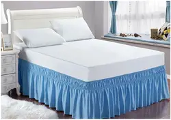 HOT Sell Various styles of bed skirts Home Textiles Hotel Grade bed skirt sheet set 100% Polyester Luxury Solid Color bed skirt