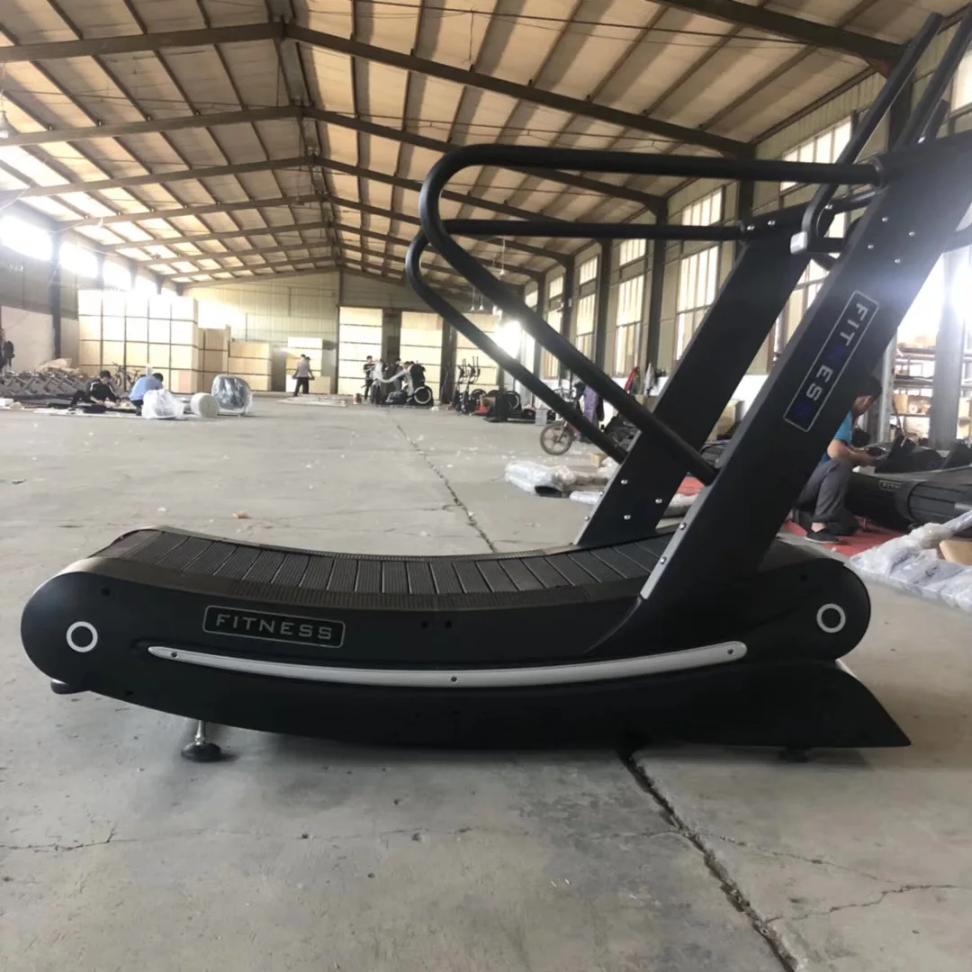 Dezhou factory wholesale unpowered curved treadmill and lowest noise self-unpowered running machine