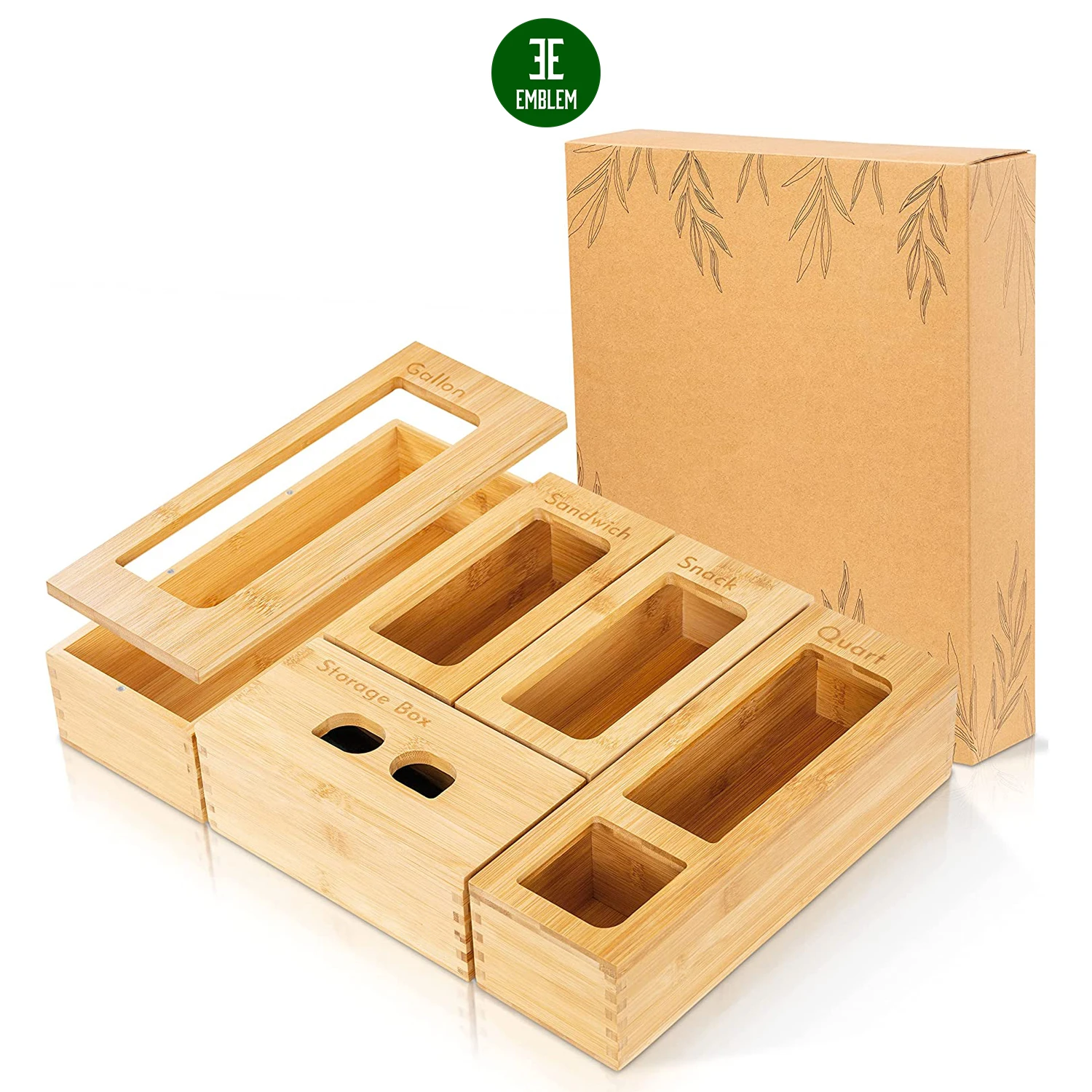 Bamboo Products 2022 Plastic Bag Organizer Ziplock Bag Storage Organizer Bamboo