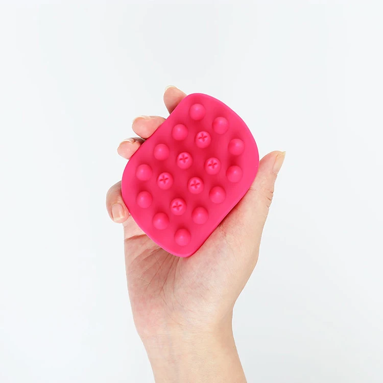 OEM/ODM Silicone Hair Brush Head  Silicone Hair Shampoo Brush Scalp Massager With Hang Hole