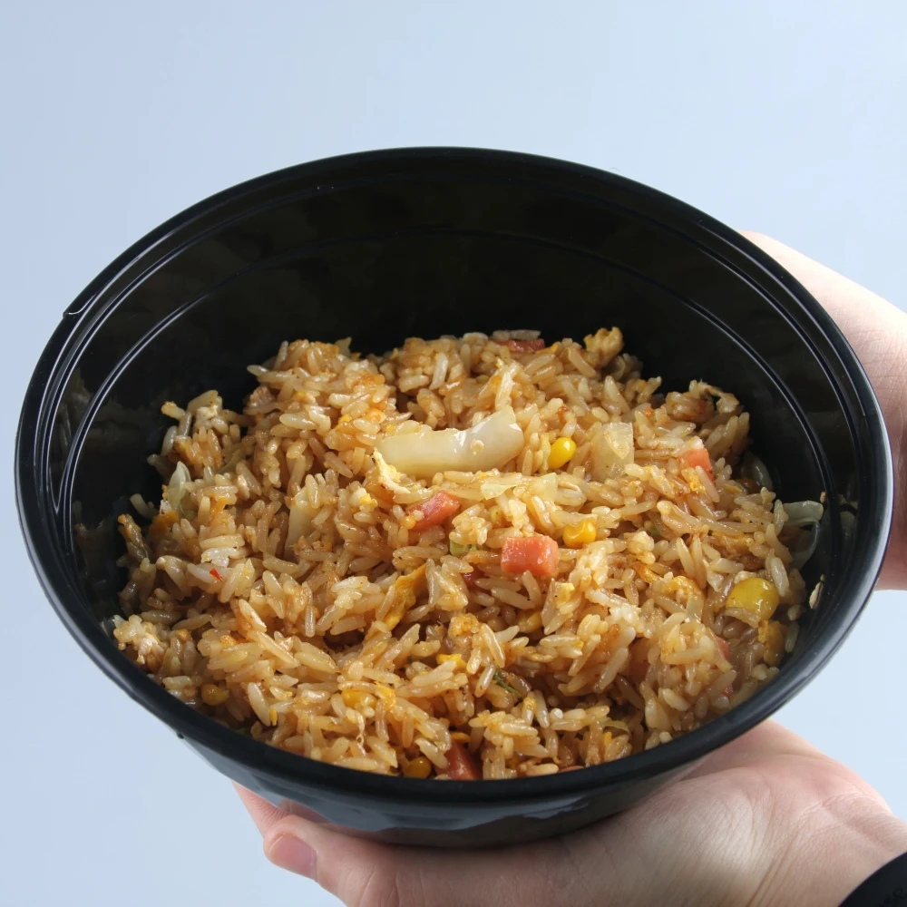 Special design 600 850 950 1000 ML disposable bowl round takeaway microwavable plastic food storage container with lid