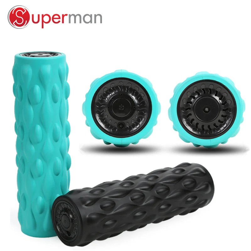 Vibrating massage roller foam roller for muscle massage yoga vibration roller wireless yoga massager