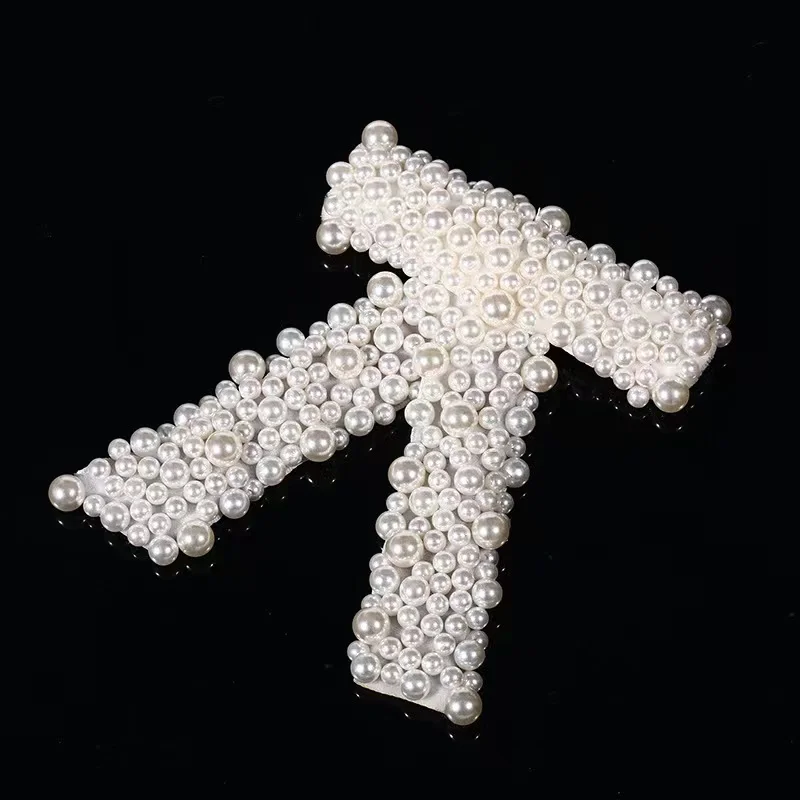 Vintage Fashion Korean Pearl Bow knot Hairpins Women Luxury Elegant White Pearls  Bowknot Spring Stylish Hair Clips for Adults