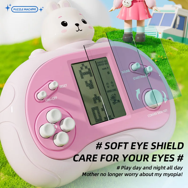 Newest Classic Retro Block Game Console Toy with LCD Screen - Portable Video Game Console Toys - Birthday, for Boys Girls