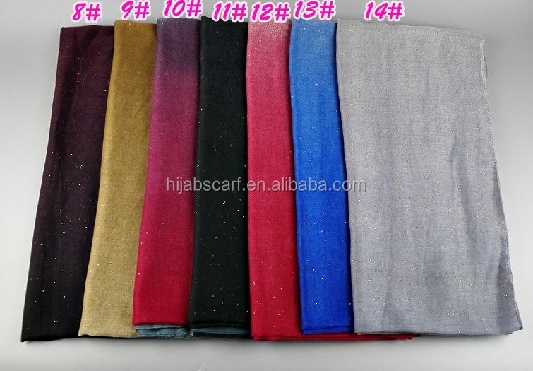 hot selling Islamic style ombre gradient color glitter shawl scarf viscose hijab