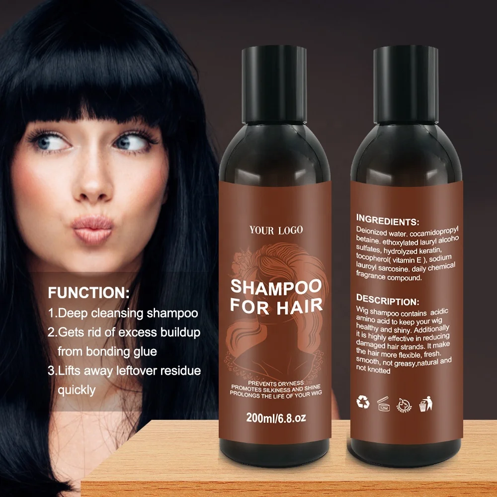 Custom Logo  professional Wig care treatment Hair Smooth Silky Conditioner Hydrating Deep cleansing Hair Shampoo for Wigs