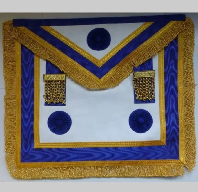 Комплект Masonic Master Mason Голубой Домик с воротником золотой вышивкой манжеты масонский фартук Regalia