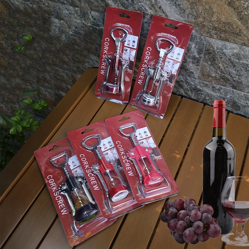 Metal Wing Wine Corkscrew and Bottle Opener Multi-Function Handle Pressure Beer Bottle Opener Bar and Kitchen Tools