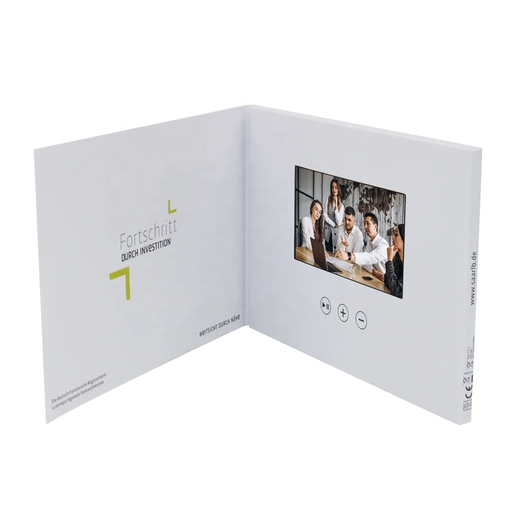 a5 lcd touch screen 5 inch video book brochure custom video greeting card printing custom hd video brochure components