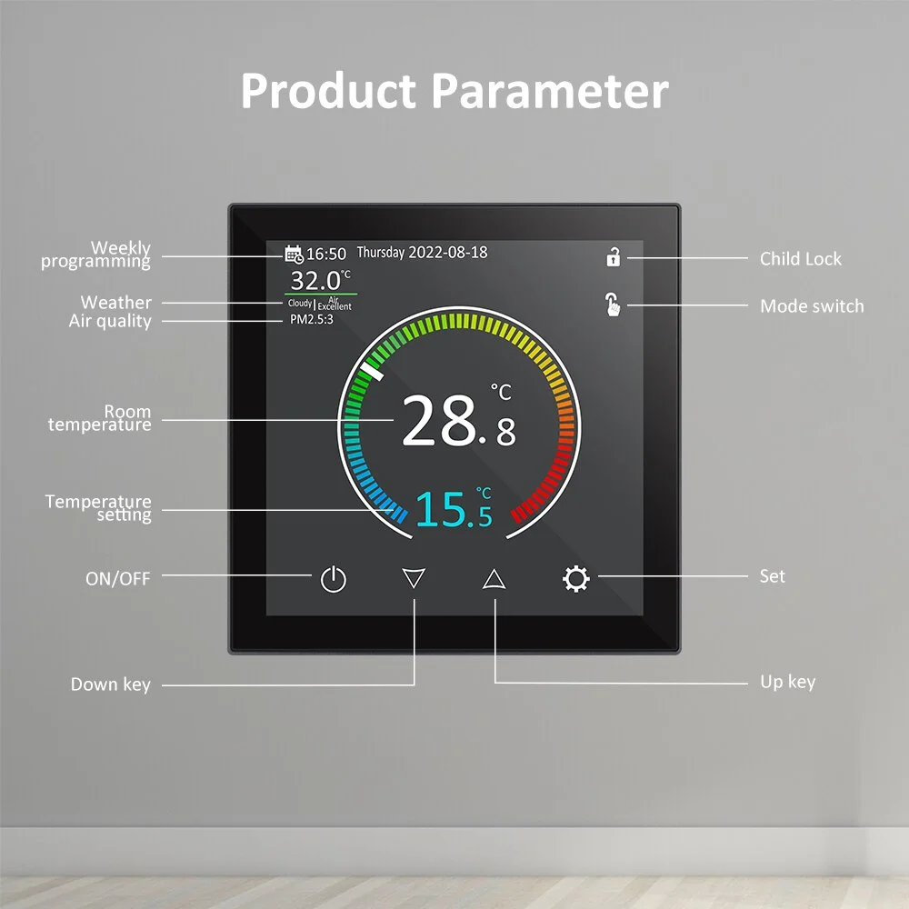 Home Wifi Floor Heating Digital Ir Wifi Colorful Screen Digital Wifi Smart Tuya Thermostat