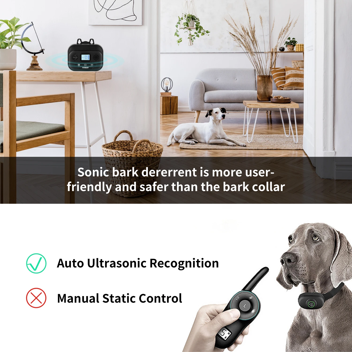  Amazon Top Seller Indoor Bedroom Automatic Bark Control Device Outdoor Anti Barking Ultrasonic Dog