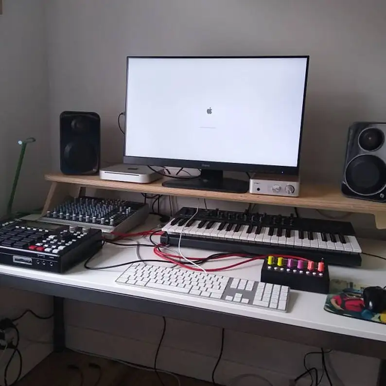 Monitor Desk Display Stand Laptop Riser Monitor Stand Wooden Notebook Desk Mount Display for PC TV Screen with Storage