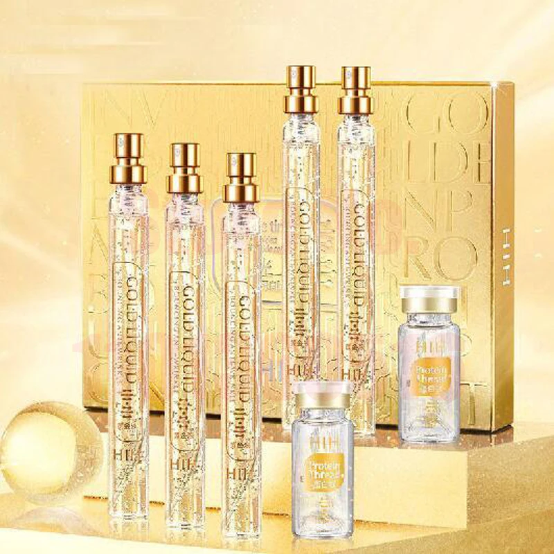 24K Gold Face Serum Active Collagen Silk Thread Facial Essence Anti-Aging Smoothing Firming Moisturizing Hyaluronic Skin Care