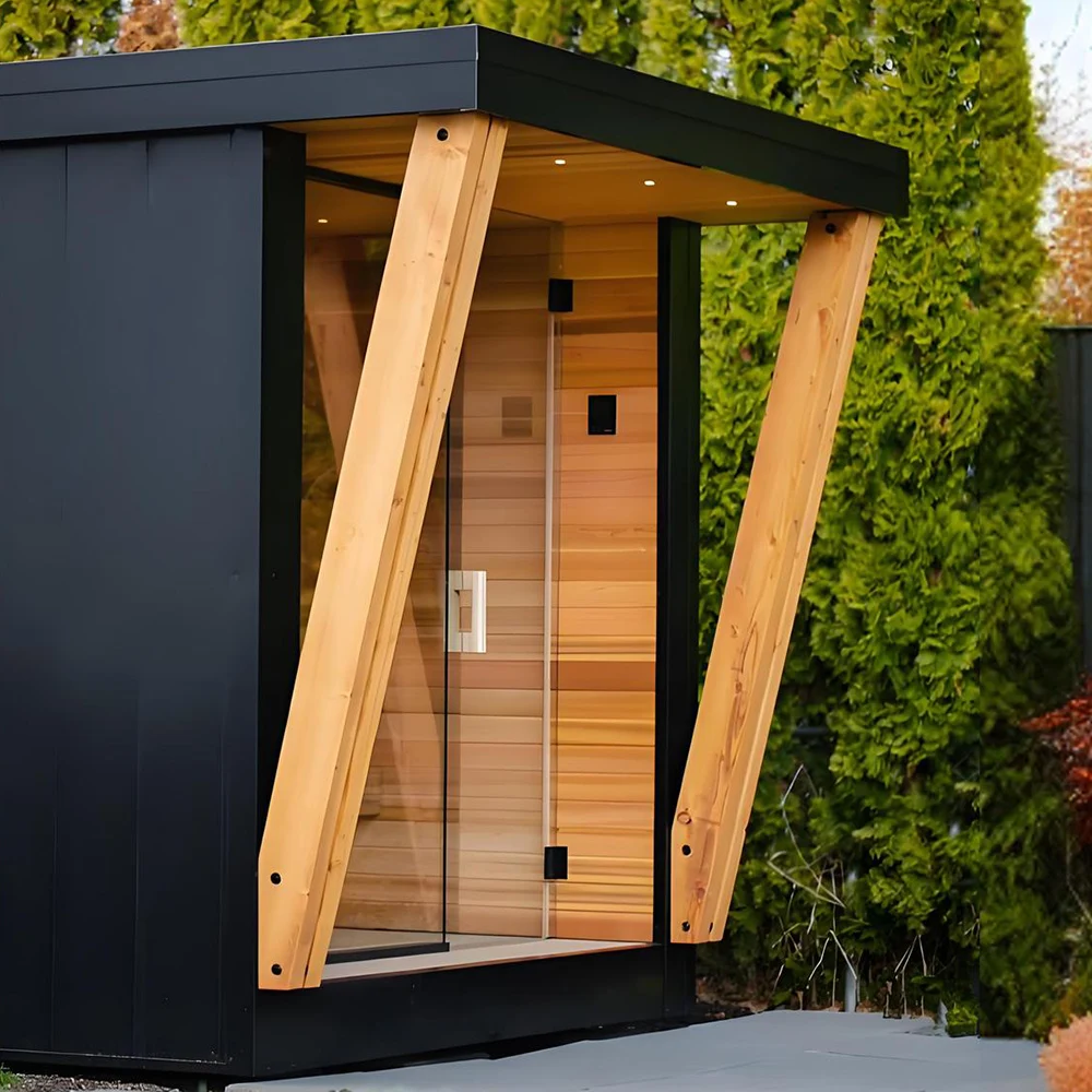 4 People 6 People Wholesaler Price Outdoor Square Smart Sauna Room Hemlock Customized With Light Speaker