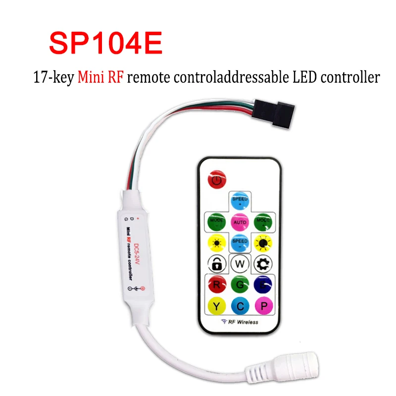 DC5V ~ 24V светодиодный пиксельный контроллер регулятор света диммер мини беспроводной пульт дистанционного управления SP104E COB strip Light