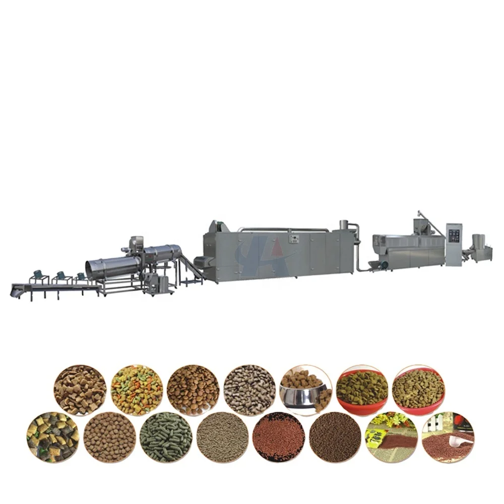 High protein content dry dog pet food extrusion line mixer cooler dryer and extruder manufacturer