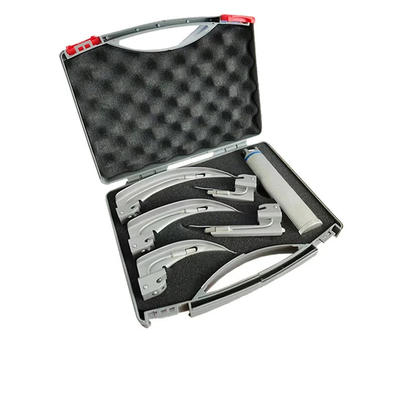 Stainless steel anesthesia laryngoscope for adult, infant, and child use, laryngoscope for medical anesthesia of the pharynx