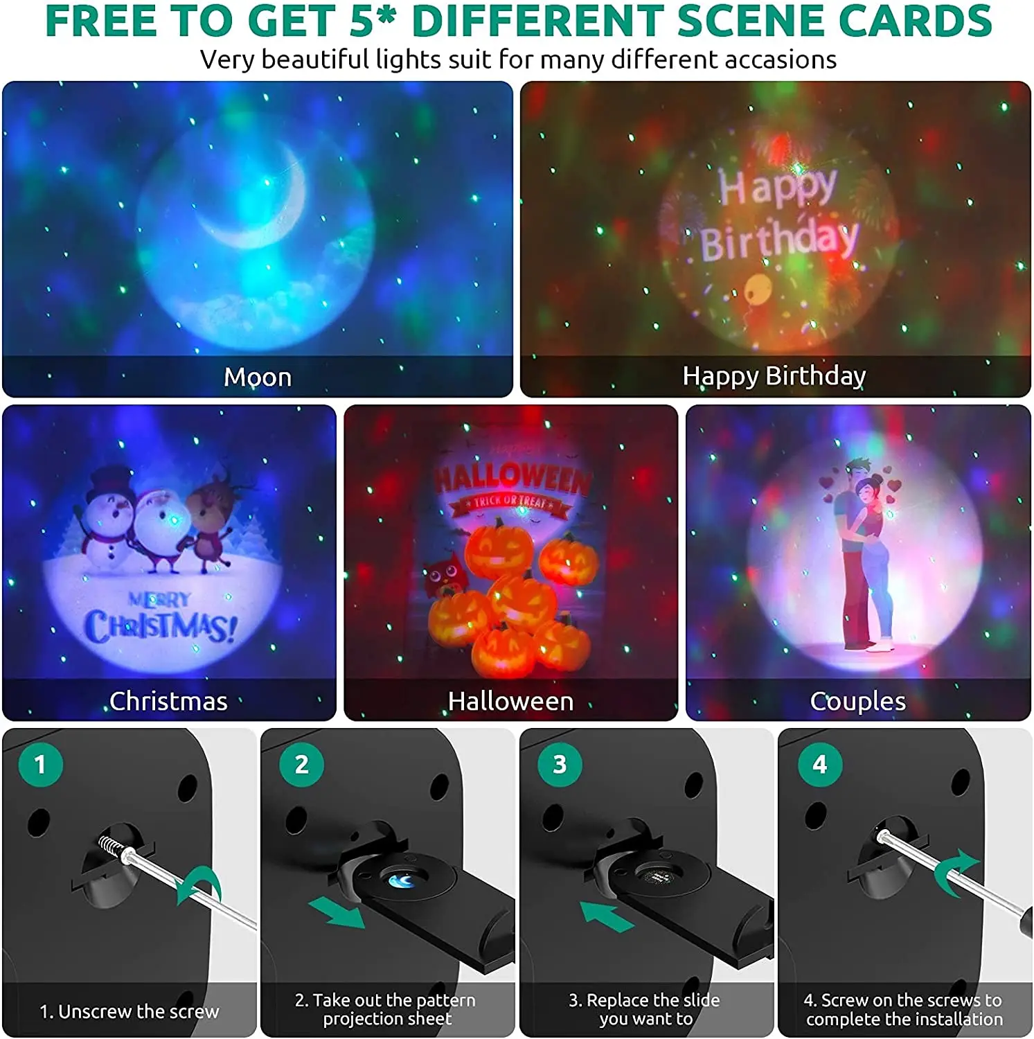 Bluetooth Speaker Remote Control 270 Rotating Aurora Galaxy Projector Fun Night-Light Smart Star Starry Night Light Projector