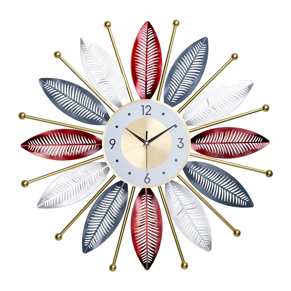 Big Size Decorative Metal Clock, Beightly Color Blue Rustic Metal  Wall Decoration Clock For Reading Room Bed Room