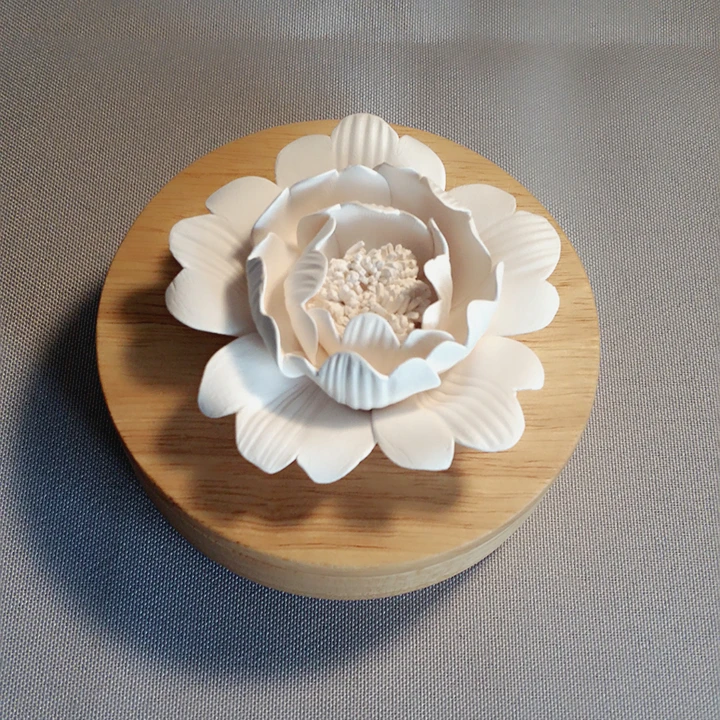 Private Label Scent Ceramic Flower Stone Air Freshener Spray Automatic Dispenser Wholesale Fragrance Ceramic Flower Diffuser