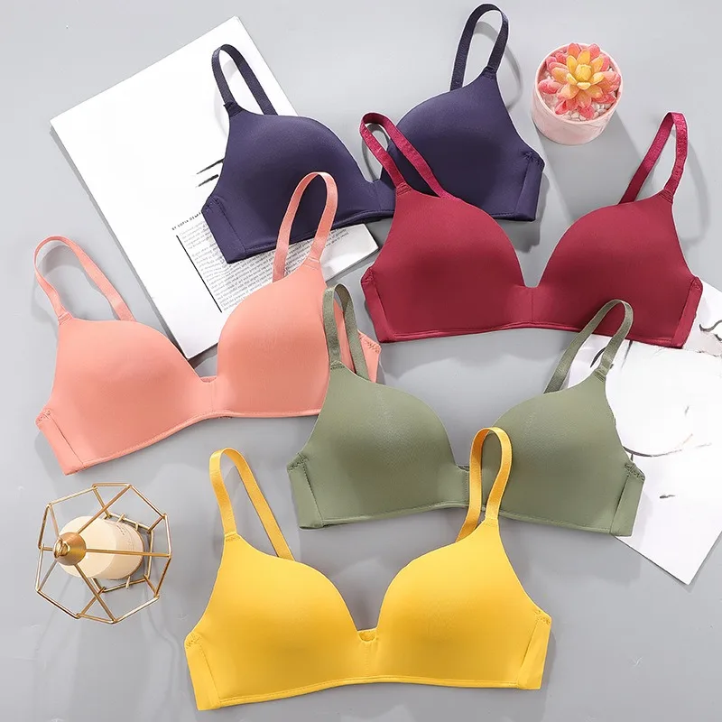 Drop shipping sexy Girls Fashion Simple Solid Color Push Up sport seamless hot women s sports bra suppliers