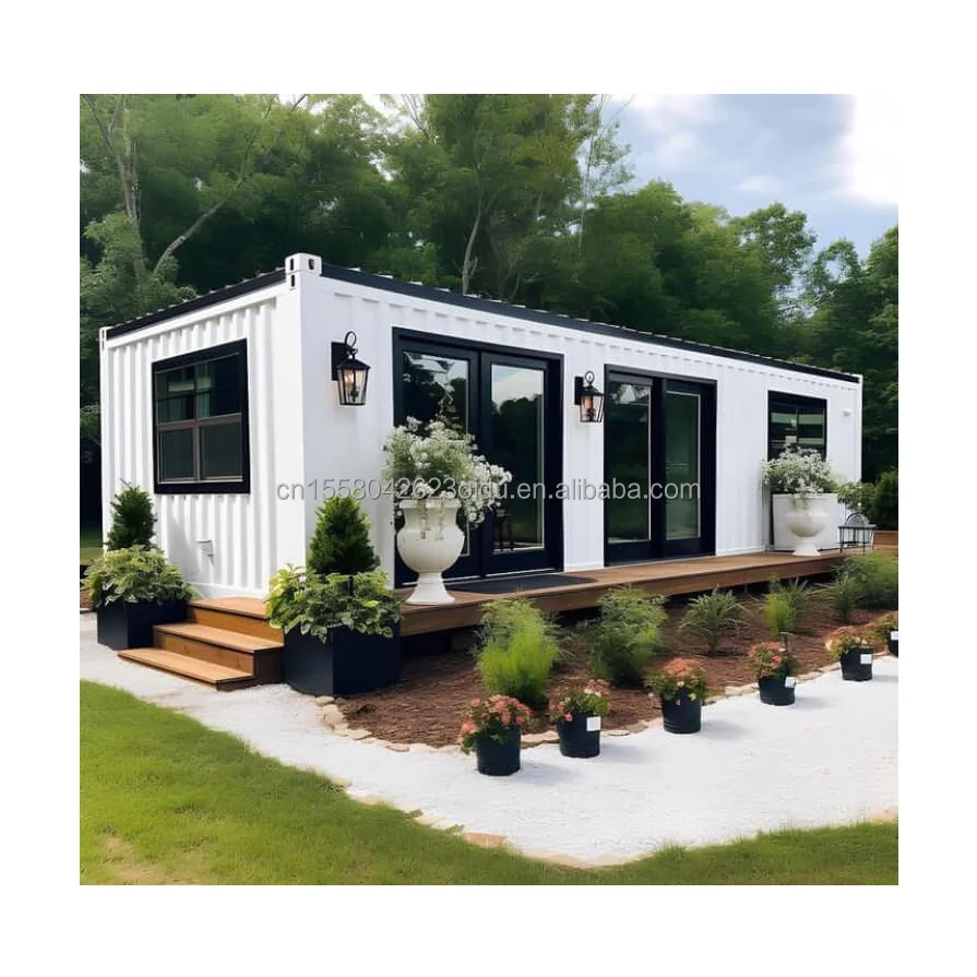 Modern 40ft Two Bedroom Foldable Container 40 Foot Glass Door Prefabricated Living Room for Outdoor Use