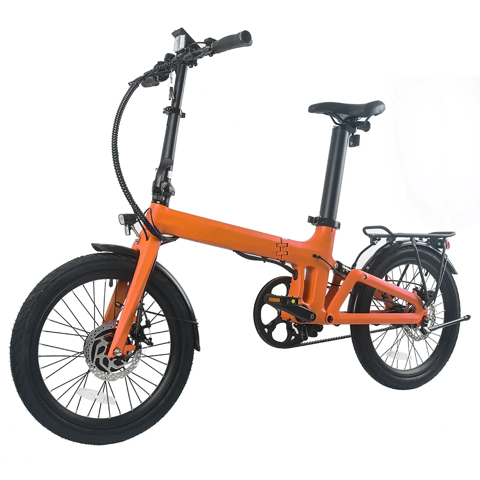 Anlochi 20 inch carbon fiber belt drive nexus 3 gears folding ebike 36V 250W front motor belt drive foldable  Ebike