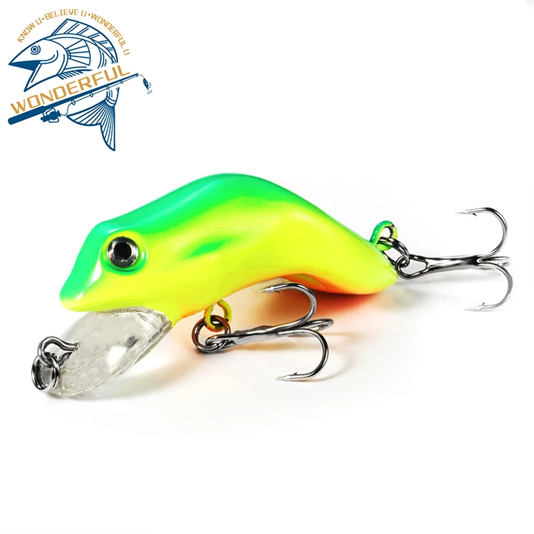 Factory New Artificial 3D Eyes Bend Body Hard PVC Plastic Frog Minnow