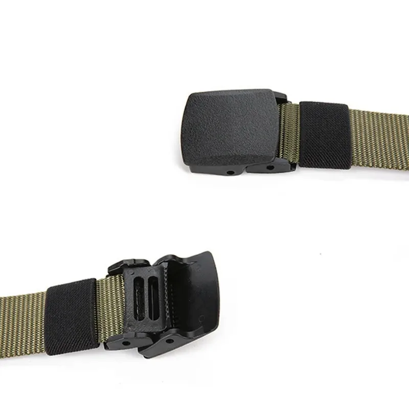 Men Belts Fashion Unisex Adjustable Belt Outdoor Travel with Plastic Buckle for Pants 120cm Tactical Waist Belt