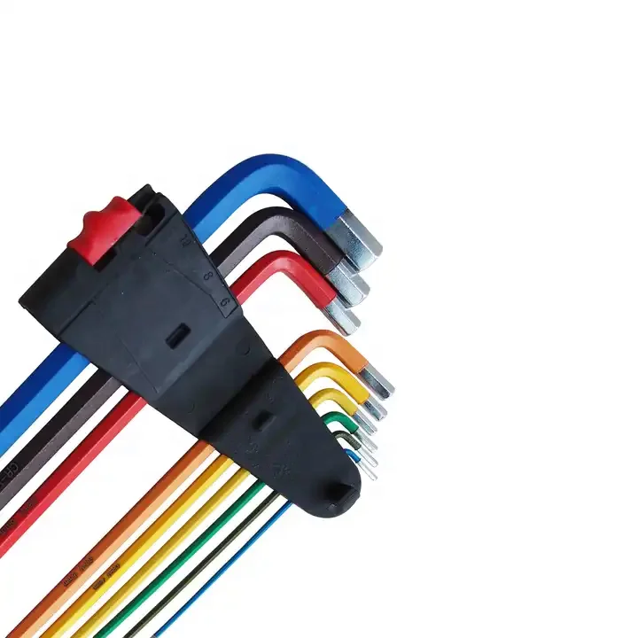 High Quality Hot Sale Oem 9PCS Multi Color Long Arm Ball-End Chrome vanadium steel Allen Hex Key Set