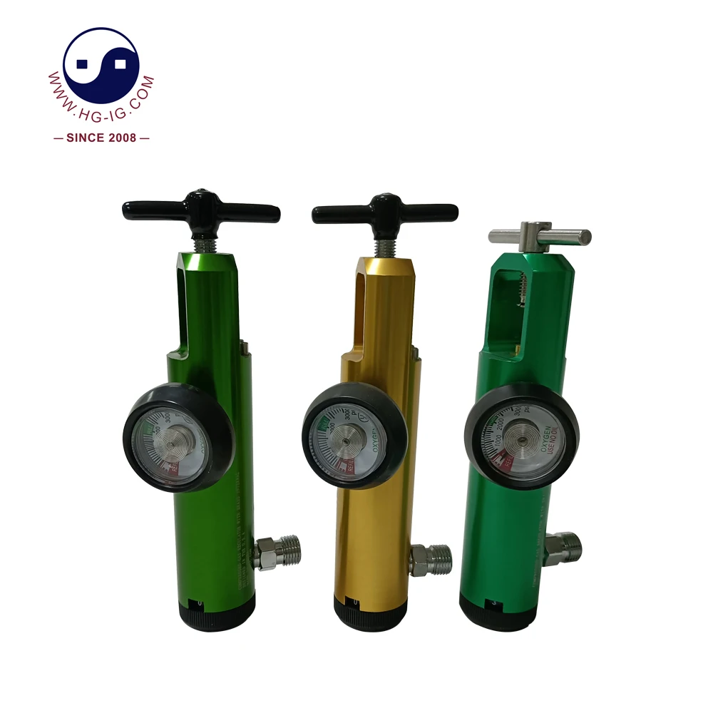 2022 Hot Sale CGA870 Click Regulator Medical Pressure Oxygen Regulator with Flowmeter