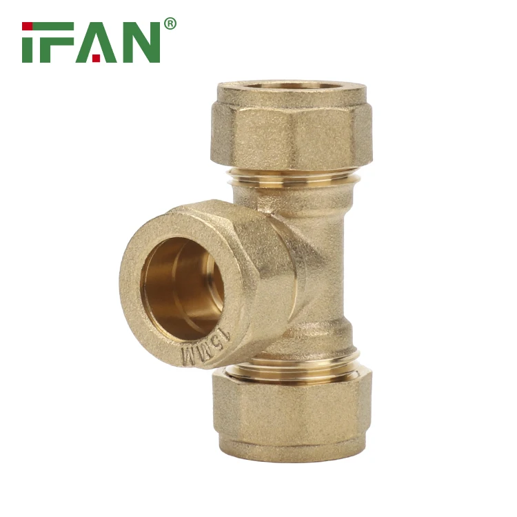 IFAN Hot Sale Brass Joint Plumbing Water Tube Connector Ferrule Brass Compression Fitting Copper Pipe Brass Fitting