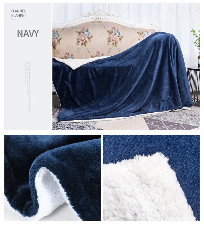 Thick Sherpa Fleece Throw Blanket Winter Warm Keeping Soft Sofa Bed Cover Super Soft Cozy Plush Blanket
