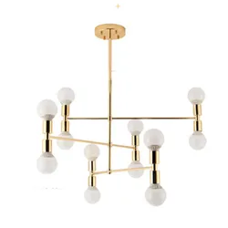 HOOYI Factory Direct Sales Iron Gold Metal 12 Heads Ceiling Lamp for Bar Coffee Shop Room