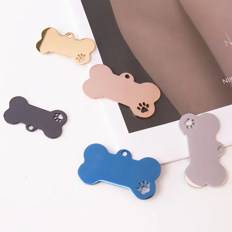 Customized Stainless Steel Metal Pet Tags Personalized Silicone Chains Dog Tags
