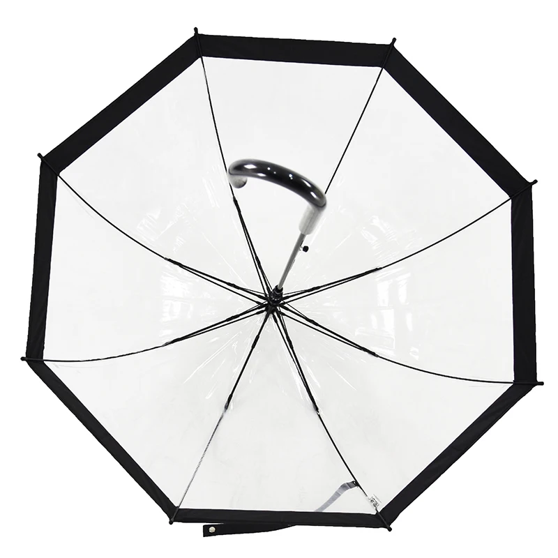 23 Inch Dome Shape Bubble POE See Through Transparent Clear Plastic recycled  Birdcage Umbrella with logo